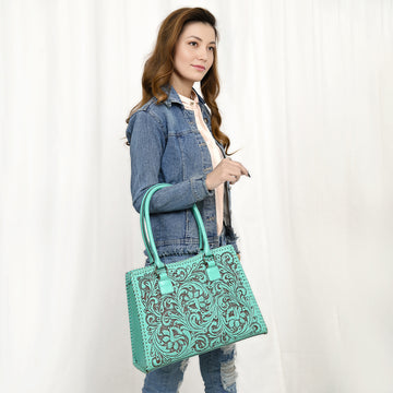 American Darling Tote Hand Tooled Genuine Leather Women Bag Western Handbag Purse | Travel Bags